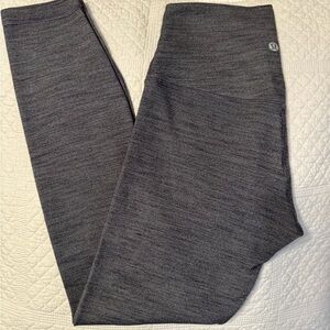 LULULEMON Gray Crop Leggings Yoga Tights Heather Grey Cotton Blend Stetchy Comfy